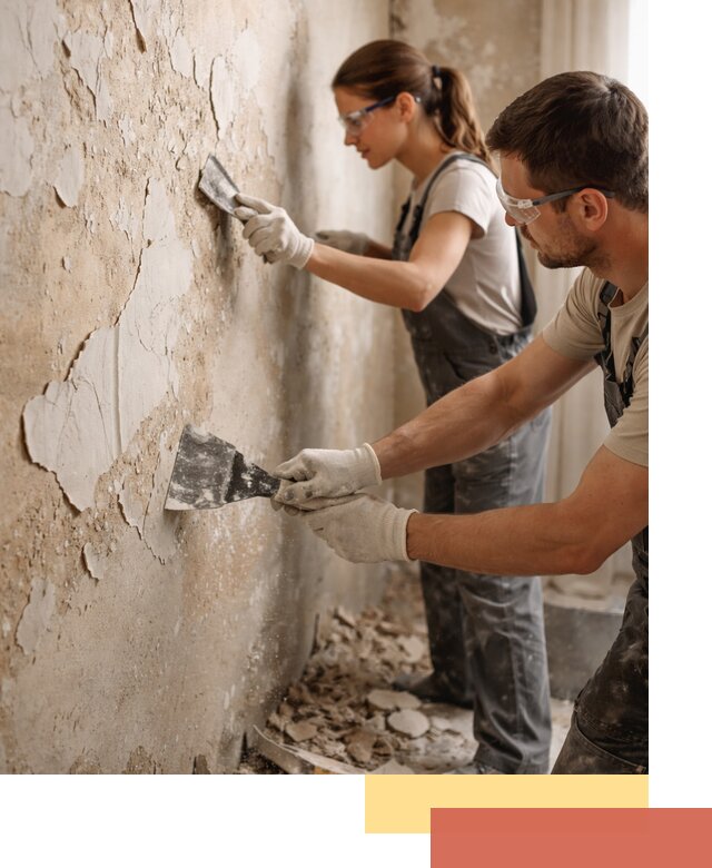 Снятие старой шпаклевки и подготовка поверхностей в Симферополе