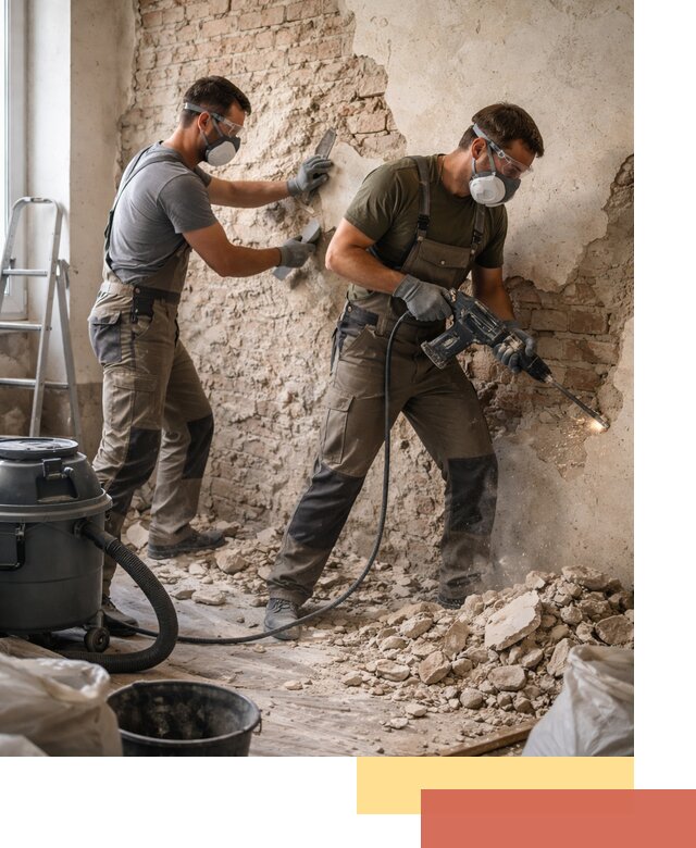 Демонтаж штукатурки со стен в Симферополе быстро и аккуратно