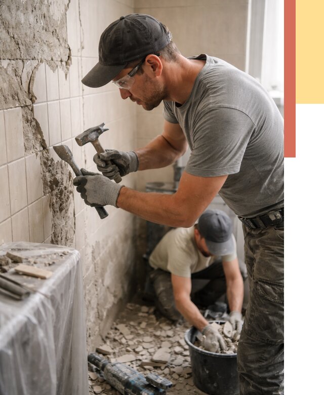 Демонтаж плитки со стен в Симферополе от 883 руб. — быстро и недорого | ОТДЕЛОЧНИК-Сим