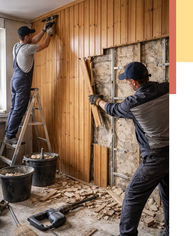 Демонтаж вагонки со стен в Симферополе от 1506 руб. — снятие, удаление, срочно | ОТДЕЛОЧНИК-Сим