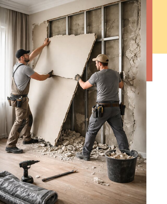 Демонтаж гипсокартона со стен в Симферополе от 364 руб. — услуги демонтажа | ОТДЕЛОЧНИК-Сим