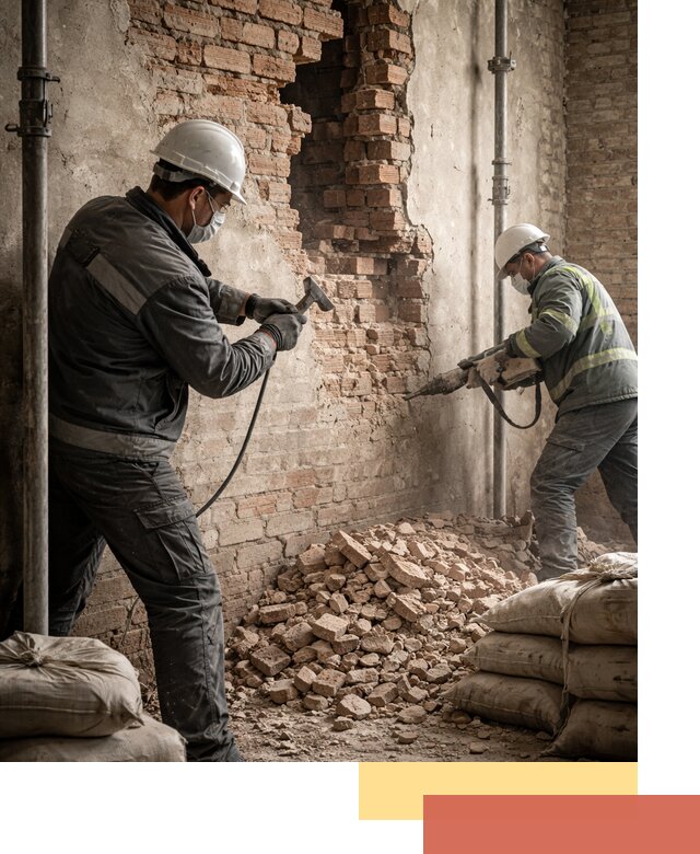 Демонтаж кирпичных стен в Симферополе быстро и безопасно