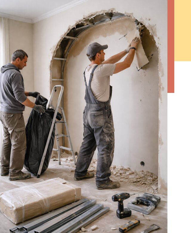 Демонтаж арки из гипсокартона в Симферополе от 3635 руб. — услуги под ключ | ОТДЕЛОЧНИК-Сим