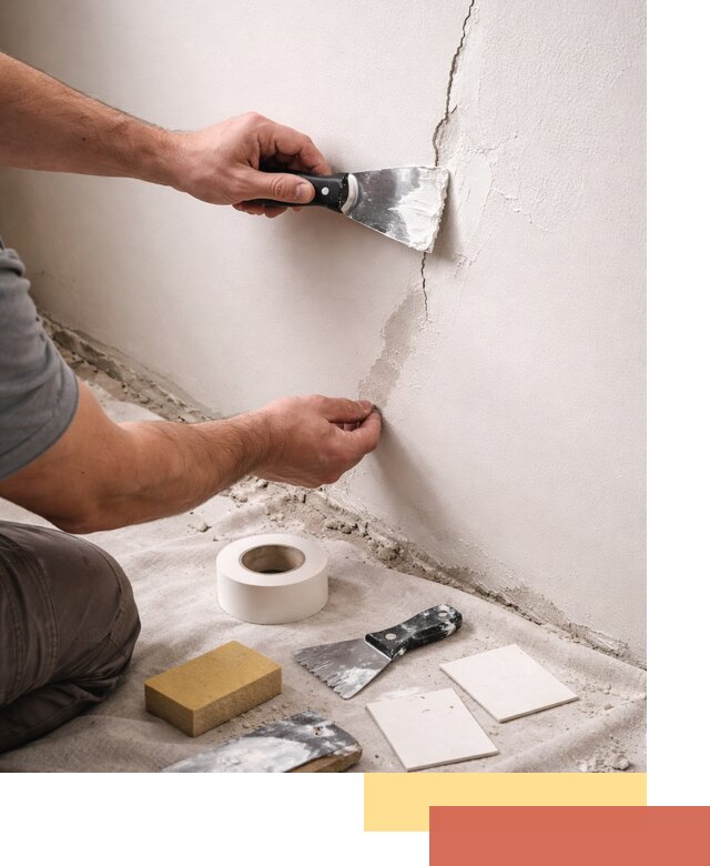 Заделка трещин и сколов в стенах и потолках в Симферополе