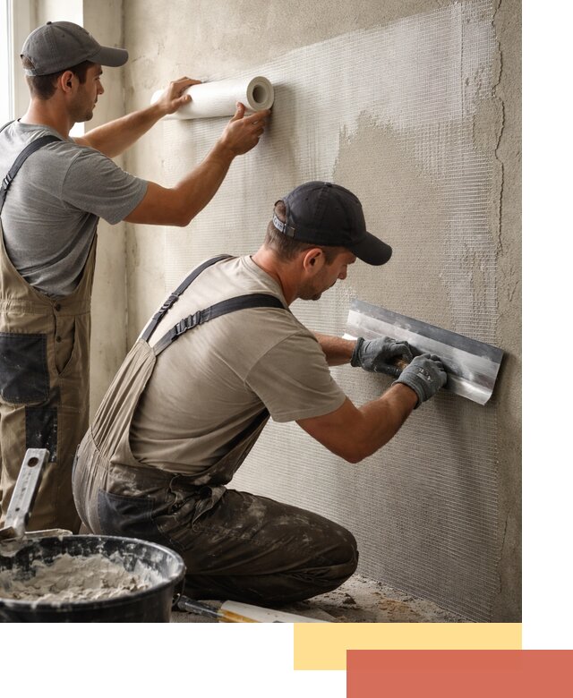 Армирование стен стеклосеткой в Симферополе для прочной отделки