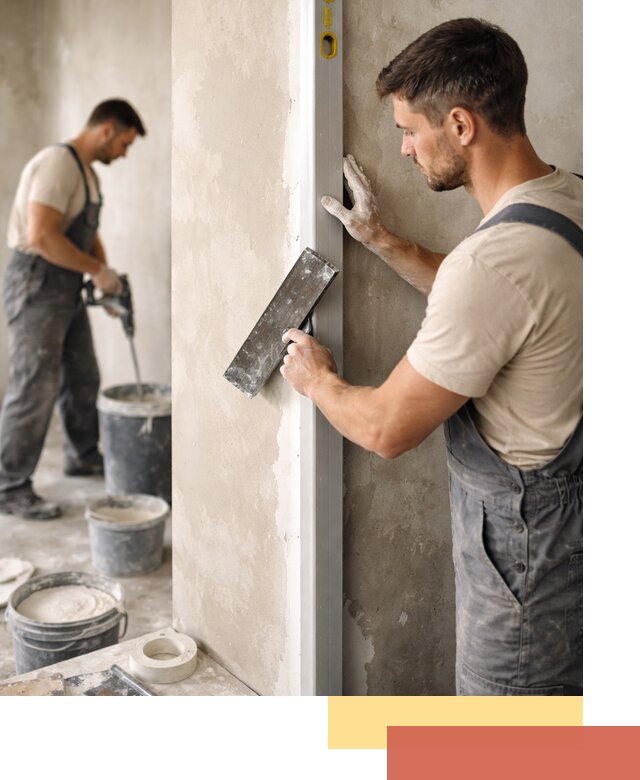 Выведение углов стен в Симферополе: монтаж и оштукатуривание