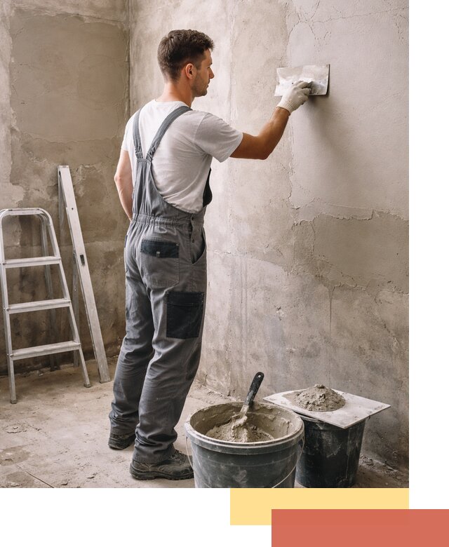 Штукатурка стен в ванной под ключ в Симферополе