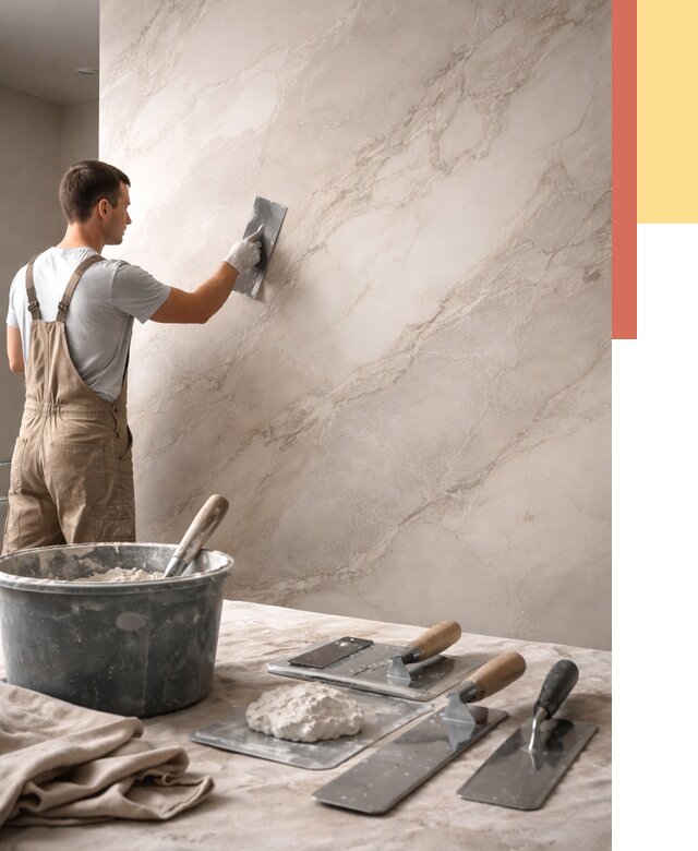 Декоративная штукатурка под мрамор в Симферополе от 2908 руб./м² — быстро и недорого | ОТДЕЛОЧНИК-Сим