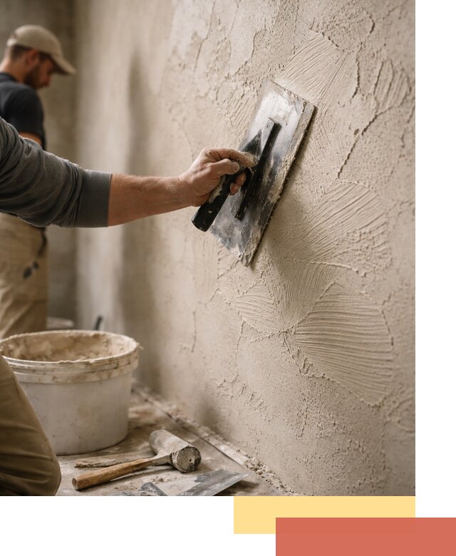 Фактурная штукатурка стен в Симферополе — монтаж, отделка, реставрация