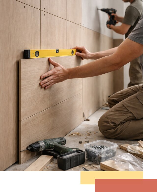 Профессиональный монтаж МДФ панелей на стены в Симферополе