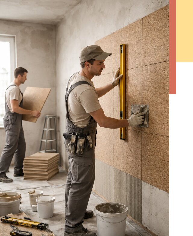 Монтаж пробковых панелей на стены в Симферополе от 3635 руб. — ОТДЕЛОЧНИК-Сим