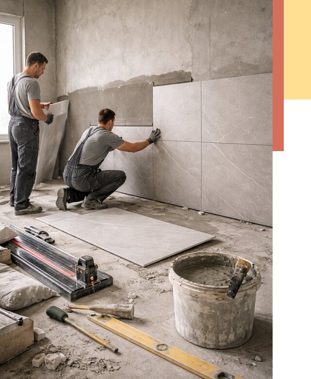 Облицовка стен керамогранитом в Симферополе от 4363 руб./м² — услуги под ключ | ОТДЕЛОЧНИК-Сим