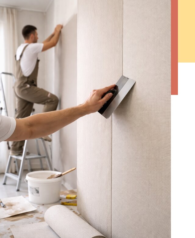 Поклейка текстильных обоев в Симферополе от 4674 руб. под ключ | ОТДЕЛОЧНИК-Сим