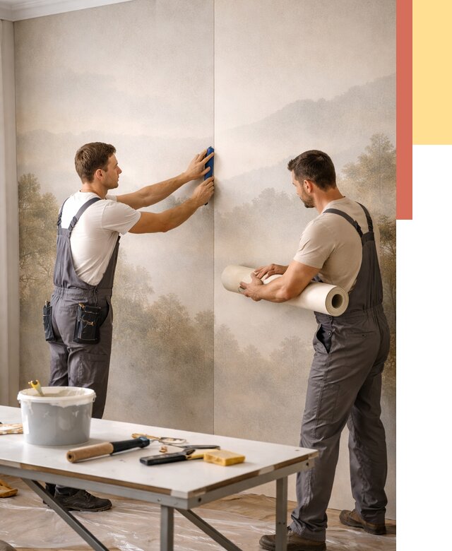 Поклейка фотообоев в Симферополе от 8829 руб/м² — быстро и недорого | ОТДЕЛОЧНИК-Сим