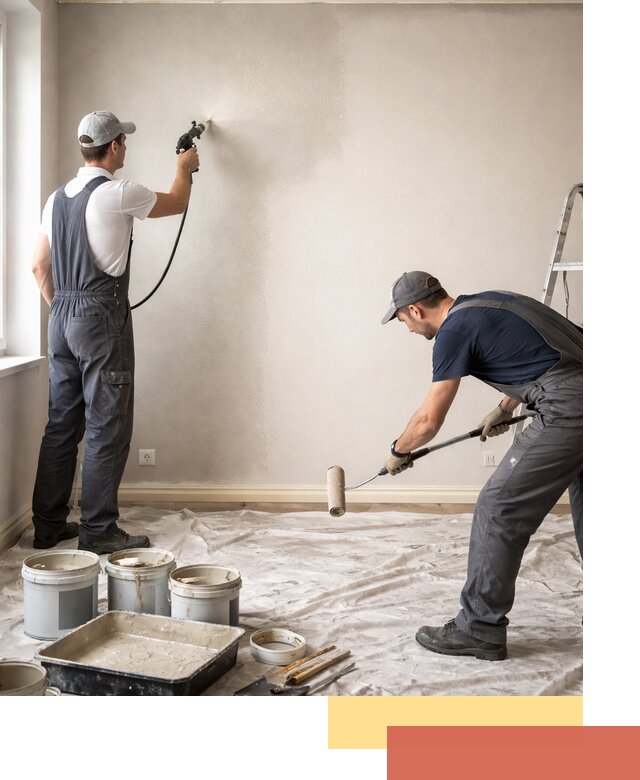 Покраска стен моющейся краской и защита поверхностей в Симферополе