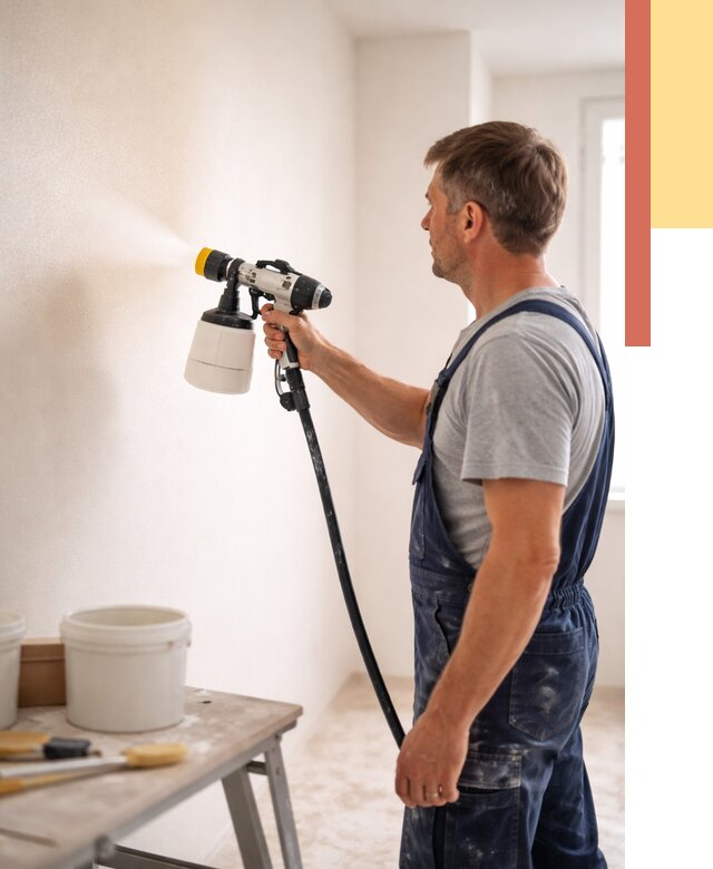 Покраска стен краскопультом в Симферополе от 7790 руб. — механизированная покраска | ОТДЕЛОЧНИК-Сим