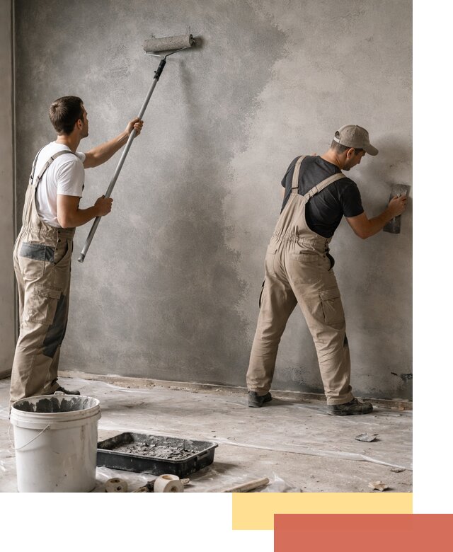 Покраска стен под бетон в Симферополе профессионально и недорого