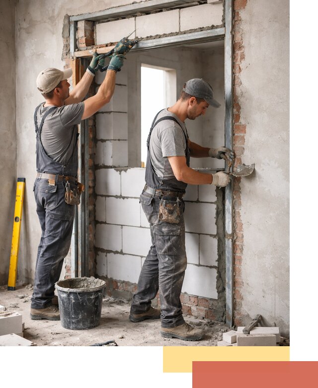 Закладка дверного проема под ключ в Симферополе: демонтаж, монтаж, отделка