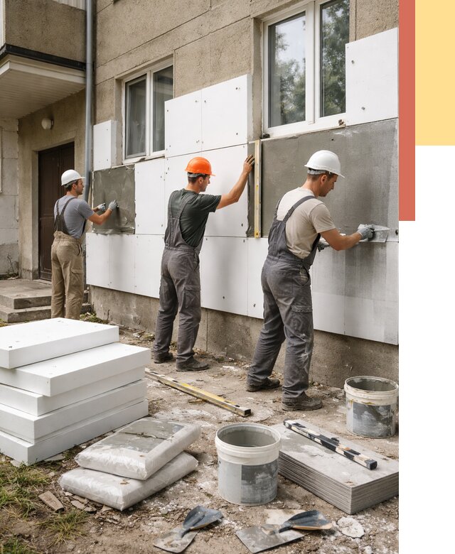 Утепление стен пенопластом в Симферополе от 1818 руб. — недорого и под ключ | ОТДЕЛОЧНИК-Сим