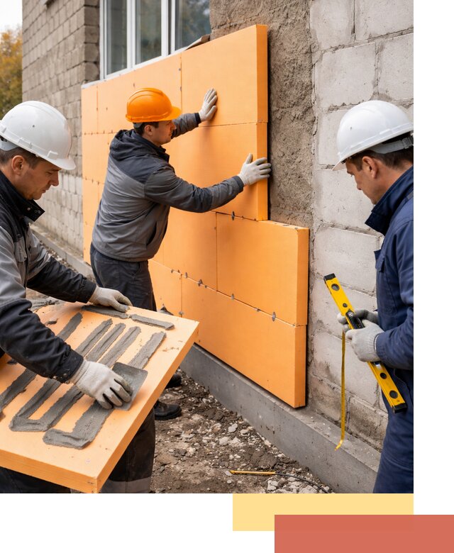 Утепление фасада пеноплексом под ключ в Симферополе