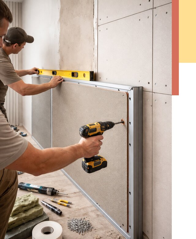 Шумоизоляция стен панелями ЗИПС в Симферополе от 2285 руб./м² под ключ | ОТДЕЛОЧНИК-Сим