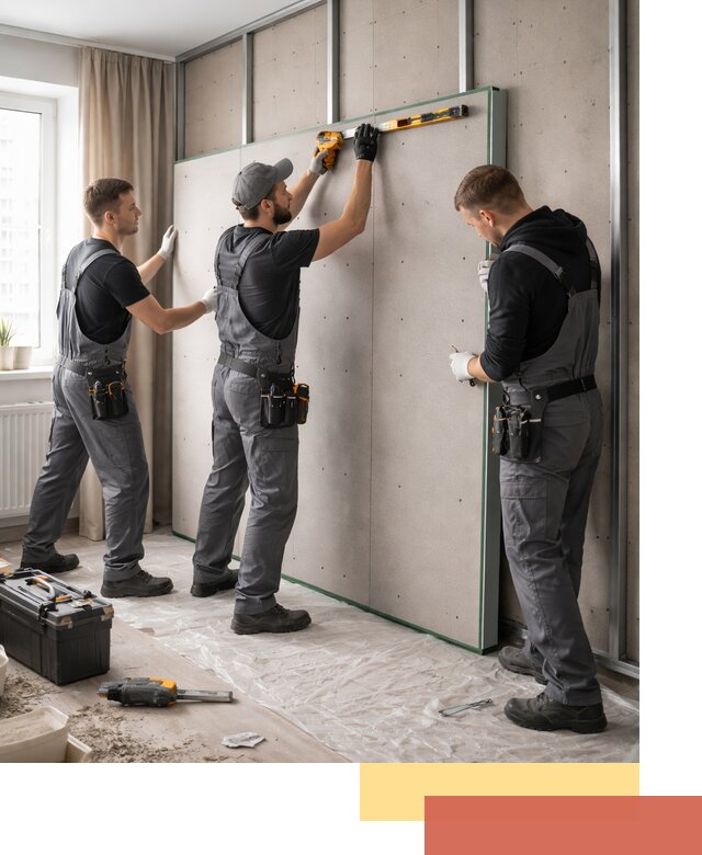 Шумоизоляция стен панелями ЗИПС в Симферополе для жилых и коммерческих помещений