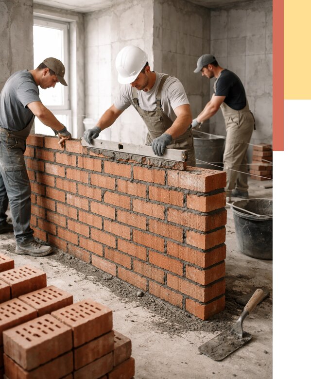 Кладка перегородок из кирпича в Симферополе от 3635 руб. за м² | ОТДЕЛОЧНИК-Сим