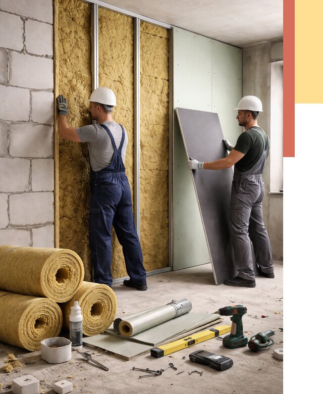 Шумоизоляция перегородок из блоков в Симферополе от 1922 руб./м² — быстро и недорого | ОТДЕЛОЧНИК-Сим