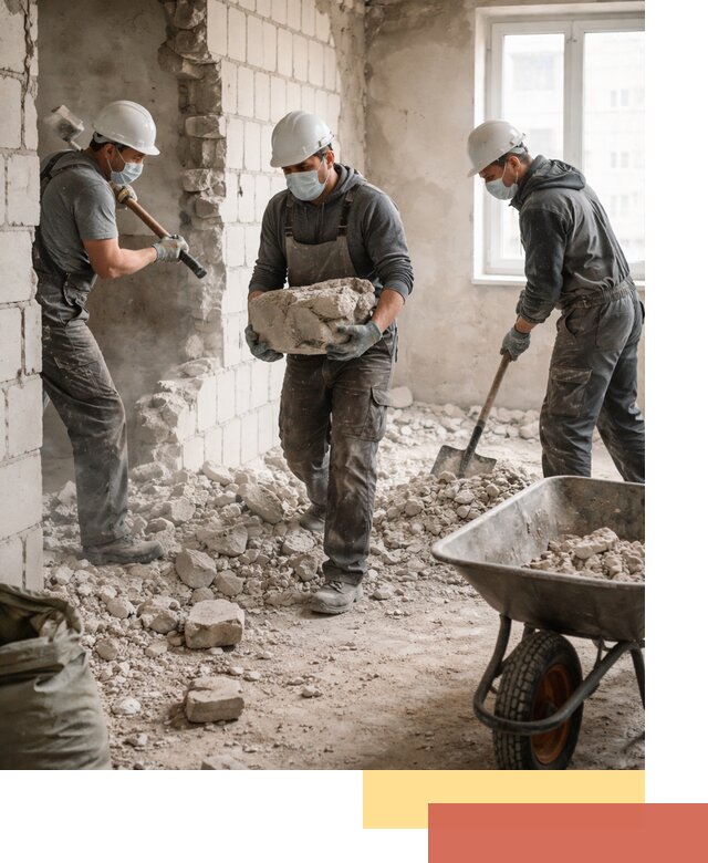 Демонтаж блочных перегородок в Симферополе быстро и аккуратно