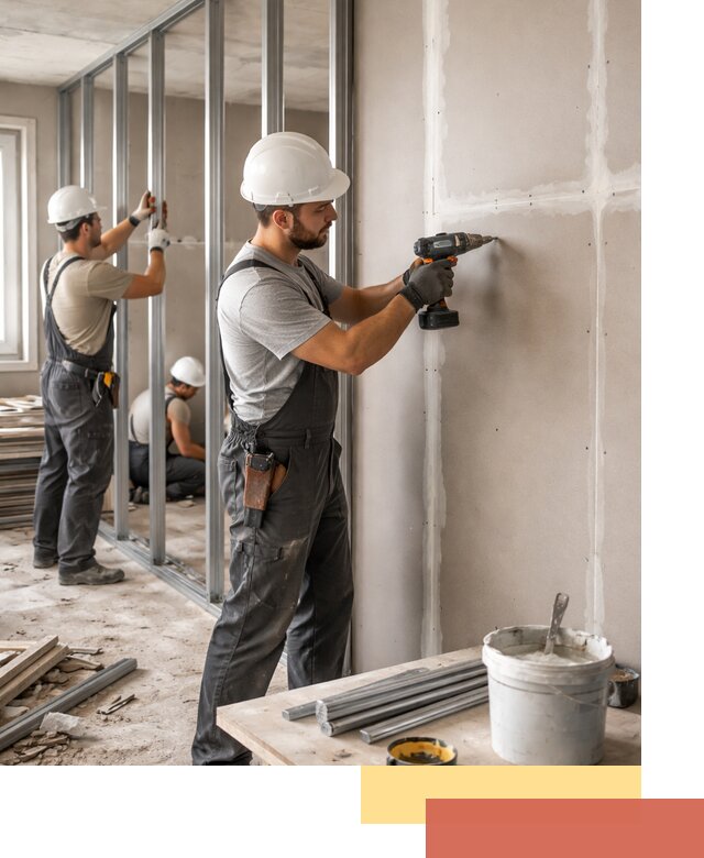 Перегородки из огнестойкого гипсокартона в Симферополе под ключ