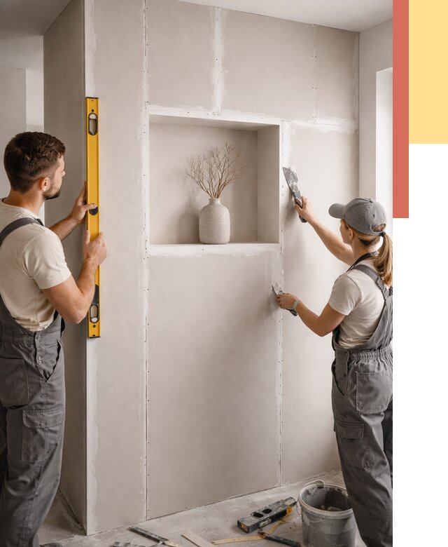 Перегородка из гипсокартона с нишей в Симферополе от 3376 руб. под ключ | ОТДЕЛОЧНИК-Сим