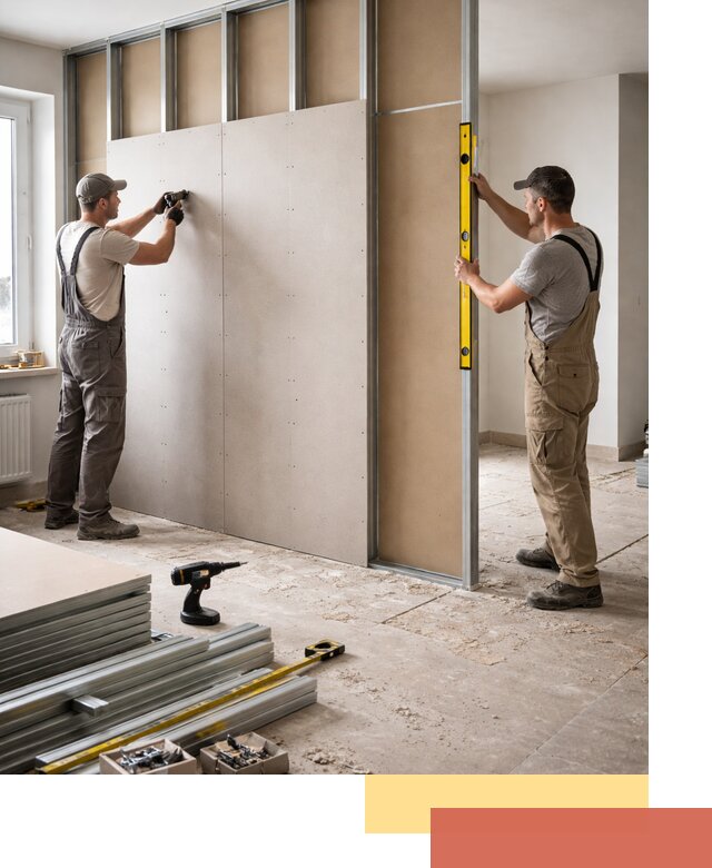 Зонирующая перегородка из гипсокартона под ключ в Симферополе