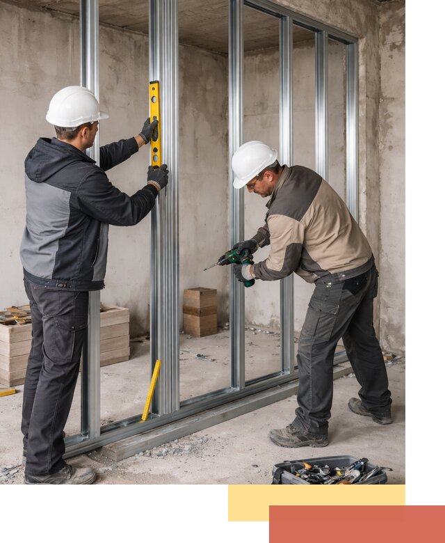 Монтаж каркаса перегородки из профиля в Симферополе