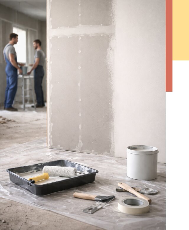 Покраска перегородок из гипсокартона в Симферополе от 4674 руб. под ключ | ОТДЕЛОЧНИК-Сим