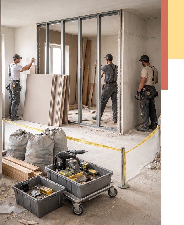 Перенос гипсокартонной перегородки в Симферополе под ключ от 4674 руб. | Демонтаж и монтаж – ОТДЕЛОЧНИК-Сим