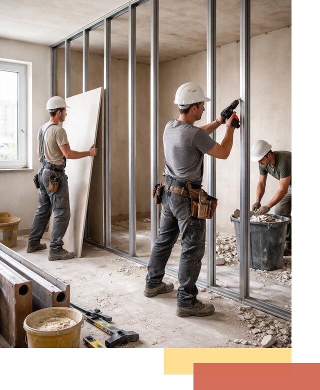 Перенос гипсокартонной перегородки в Симферополе профессионально и быстро