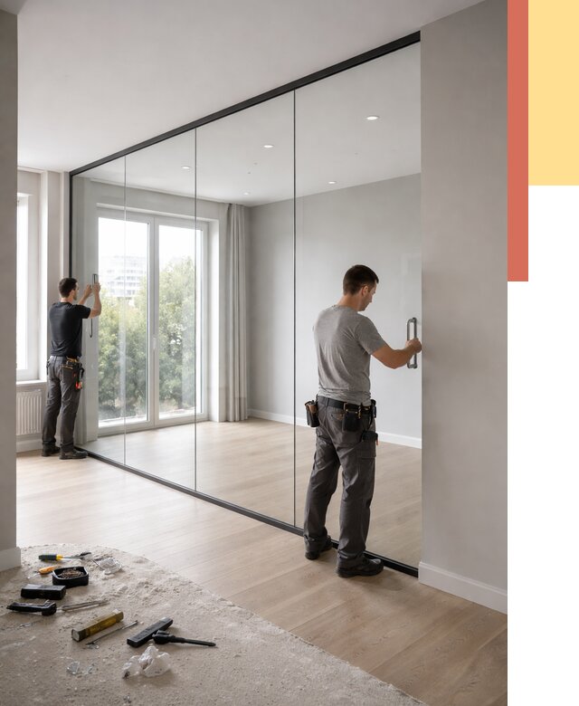 Изготовление стеклянных перегородок в Симферополе от 12828 руб. под ключ | ОТДЕЛОЧНИК-Сим