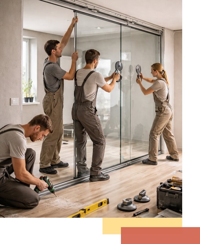 Изготовление стеклянных перегородок на заказ в Симферополе