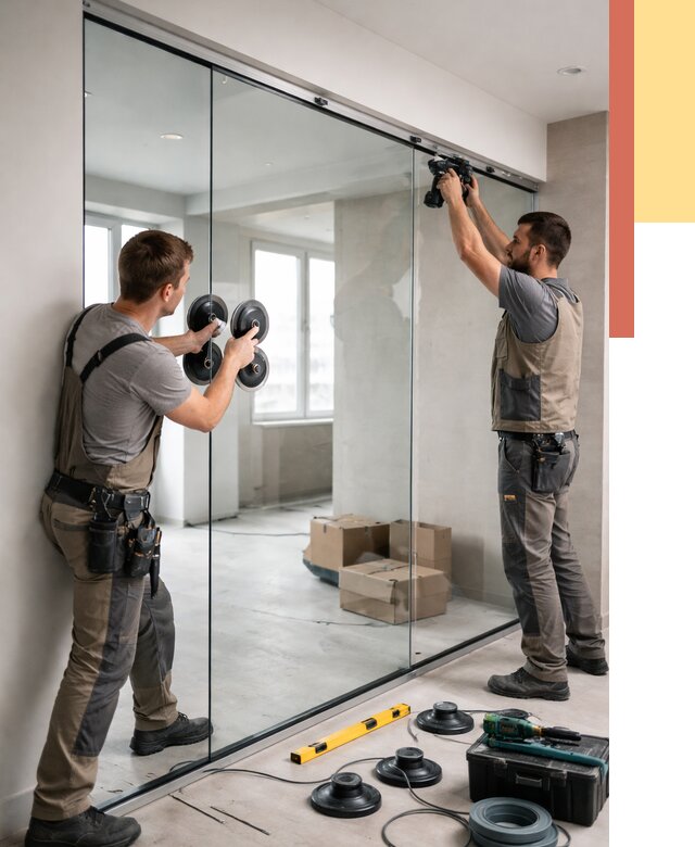 Монтаж стеклянных перегородок в Симферополе от 6752 руб. | ОТДЕЛОЧНИК-Сим