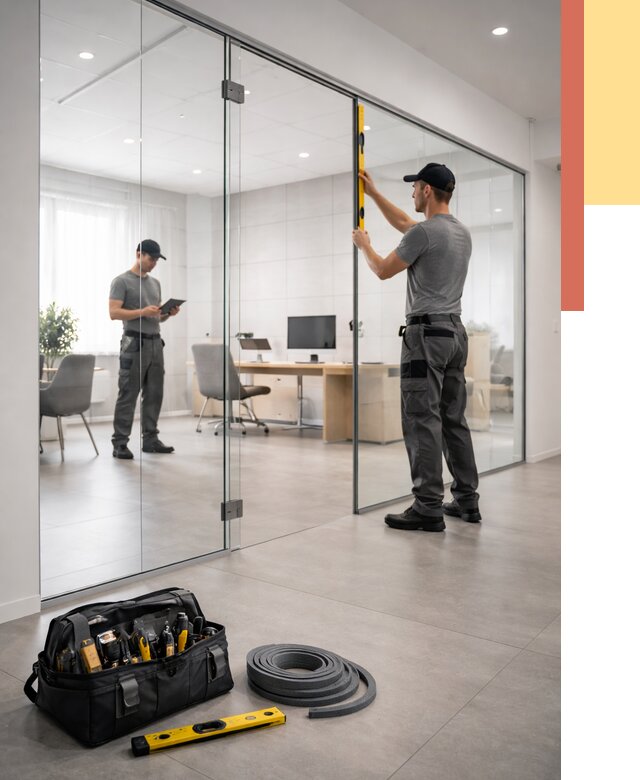 Цельностеклянные перегородки под ключ в Симферополе от 9868 руб. — монтаж и цены | ОТДЕЛОЧНИК-Сим