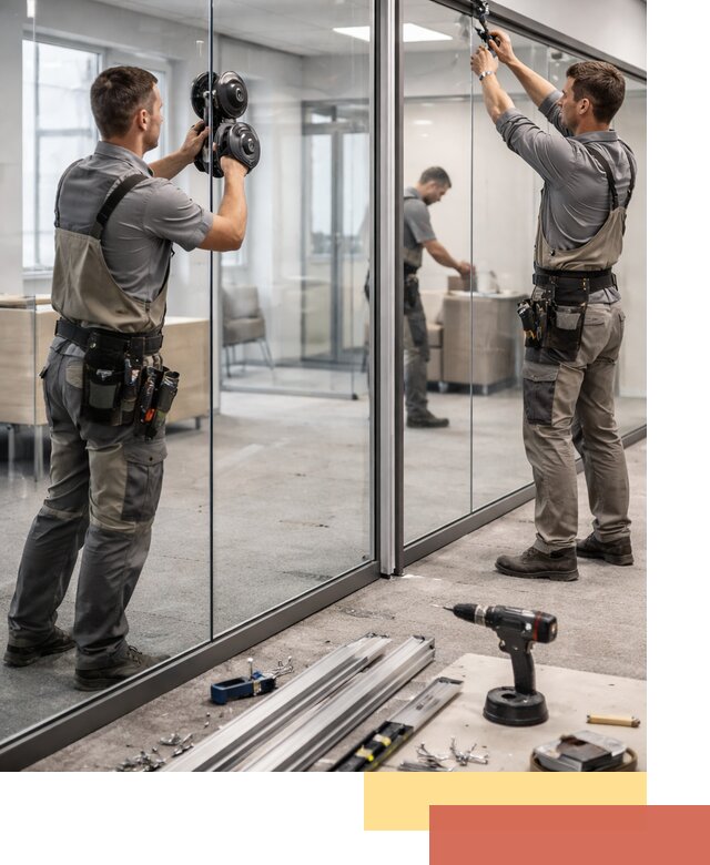 Стеклянные офисные перегородки под ключ в Симферополе