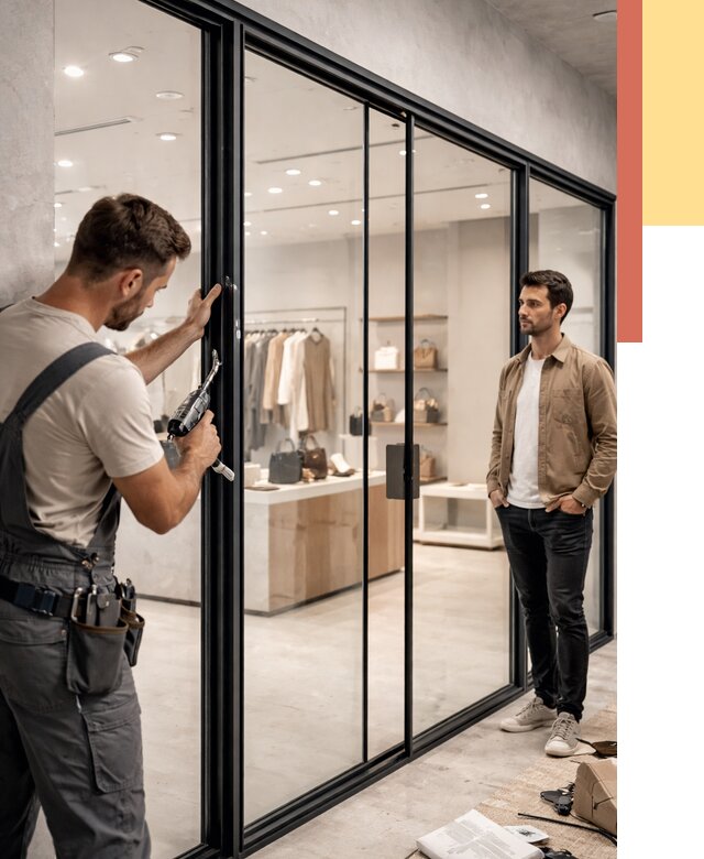 Стеклянные перегородки для магазинов в Симферополе от 8517 руб. под ключ | ОТДЕЛОЧНИК-Сим