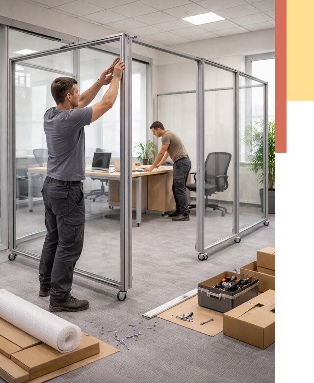 Мобильные офисные перегородки в Симферополе от 12984 руб. — установка под ключ | ОТДЕЛОЧНИК-Сим