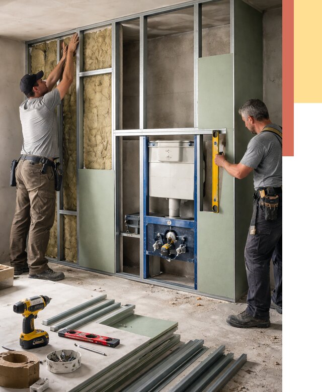 Установка сантехнических перегородок в Симферополе от 8829 руб. | ОТДЕЛОЧНИК-Сим