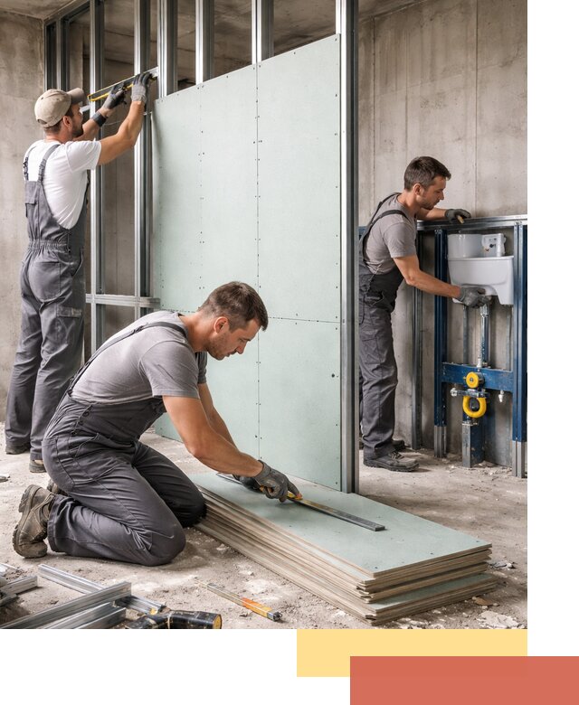 Монтаж и ремонт сантехнических перегородок в Симферополе