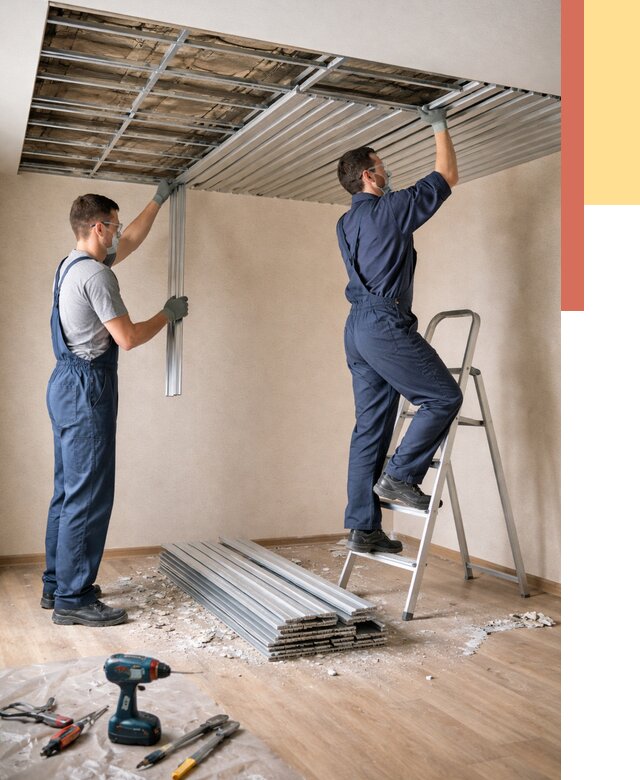 Демонтаж реечного потолка в Симферополе от 4674 руб. быстро и недорого | ОТДЕЛОЧНИК-Сим