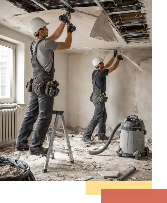 Демонтаж гипсокартонного потолка в Симферополе быстро и аккуратно