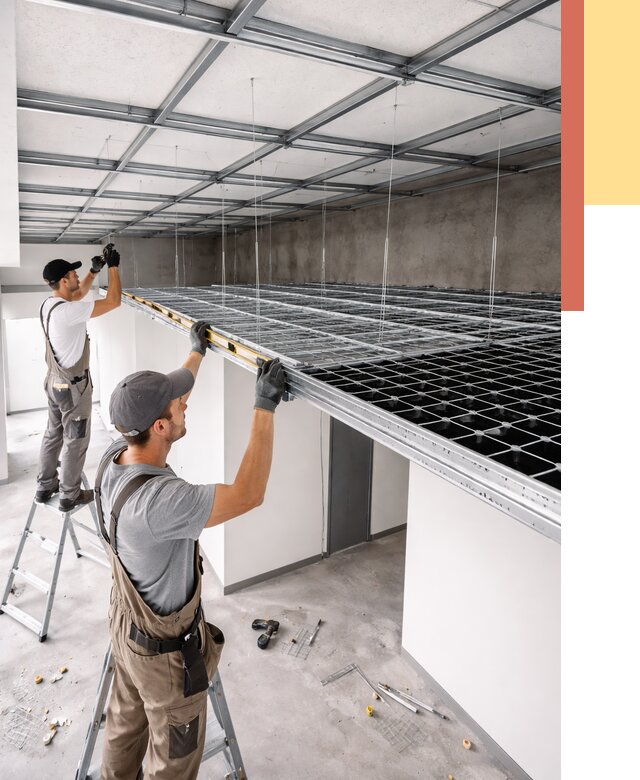 Монтаж потолка грильято в Симферополе от 467 руб./м² — быстрая сборка под ключ | ОТДЕЛОЧНИК-Сим