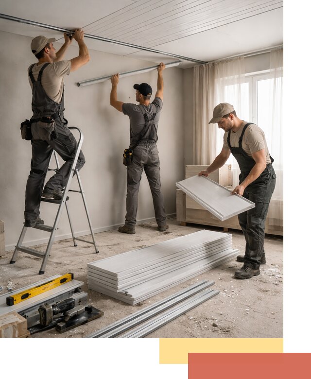 Монтаж потолка из ПВХ панелей в Симферополе оперативно и качественно