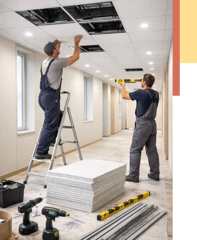 Ремонт потолка Армстронг в Симферополе от 4674 руб. — быстро и недорого | ОТДЕЛОЧНИК-Сим